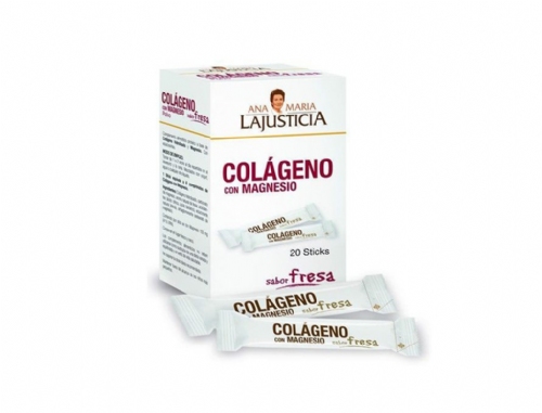 Ana Maria LaJusticia Colágeno con Magnesio Sabor Fresa 20 Sticks 