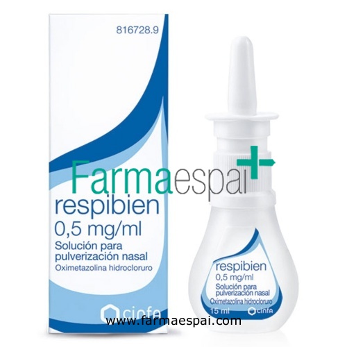 RESPIBIEN 0,5 mg/ml solución para pulverización nasal , 1 envase pulverizador de 15 ml