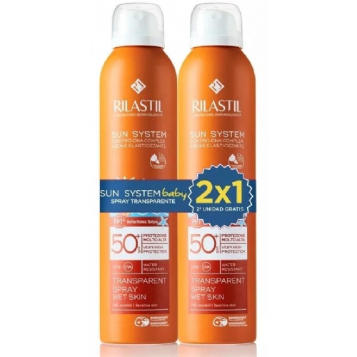 Rilast sun system baby duplo spray transparente spf 50 200 ml + 200 ml
