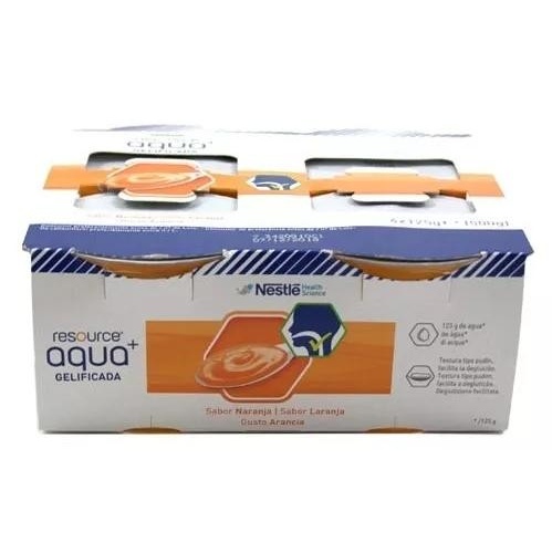 Resource aqua+ (4 tarrinas 125 g sabor naranja)