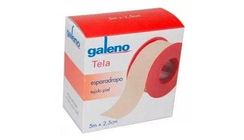 Esparadrapo - galeno tela (1 unidad 5 m x 2,5 cm color piel)