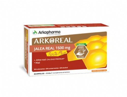 Arkoreal jalea real forte plus sin azucar  1500 mg 20 ampollas