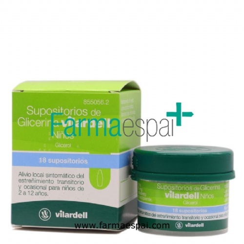 SUPOSITORIOS DE GLICERINA VILARDELL NIÑOS, 18 supositorios