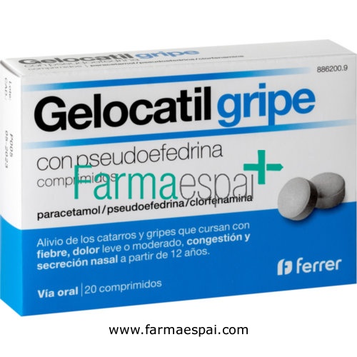 GELOCATIL GRIPE CON PSEUDOEFEDRINA COMPRIMIDOS, 20 comprimidos