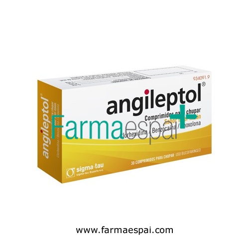 ANGILEPTOL COMPRIMIDOS PARA CHUPAR SABOR MIEL-LIMÓN, 30 comprimidos