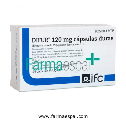 DIFUR 120 mg CAPSULAS DURAS , 24 cápsulas