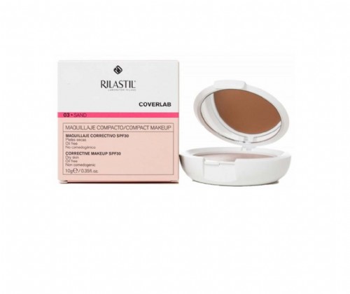 Rilastil coverlab maquillaje compacto spf 30 - piel seca (03 sand 10 g)