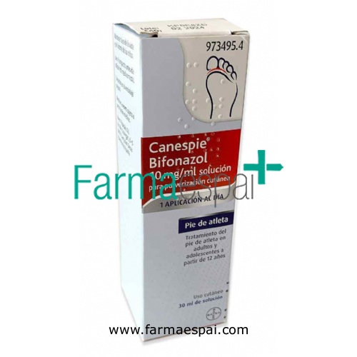 CANESPIE BIFONAZOL 10 mg/ml SOLUCION PARA PULVERIZACION CUTANEA , 1 frasco de 30 ml