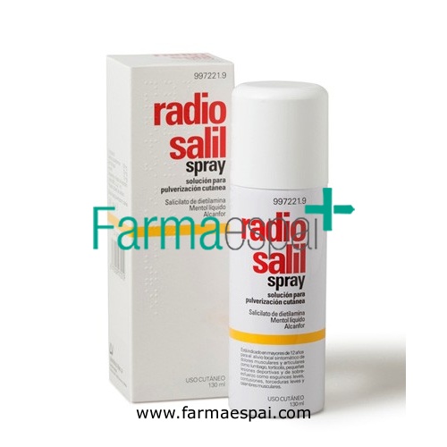 RADIO SALIL SPRAY SOLUCION PARA PULVERIZACION CUTANEA , 1 envase a presión de 130 ml