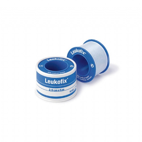 ESPARADRAPO HIPOALERGICO - LEUKOFIX (PLASTICO 5 X 2,5 CM 12 U)