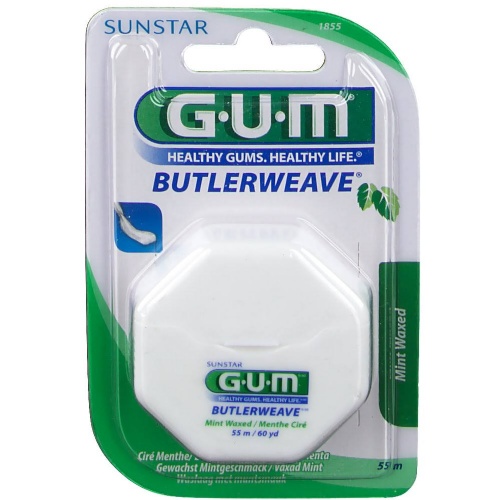 Gum-1855 dental - seda con cera (mentolada 54.8 m)