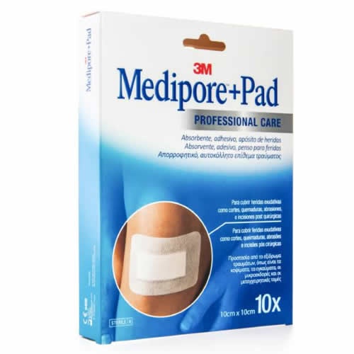 3m medipore+ pad - aposito esteril (10 x 10 cm 10 apositos)