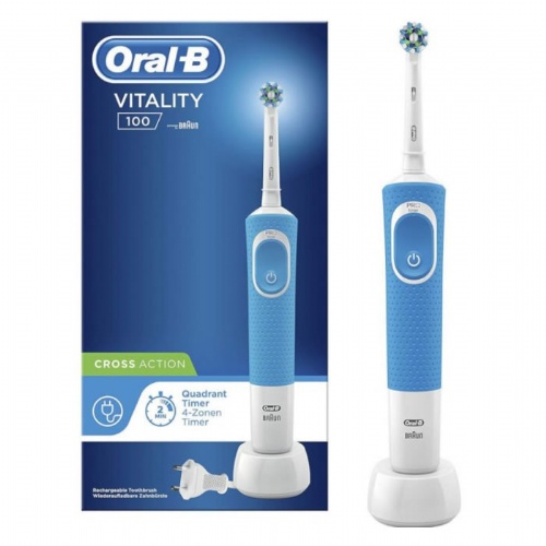 Cepillo dental electrico recargable - oral-b vitality 100 cross action (azul)