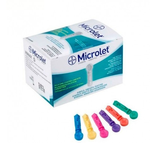 Microlet de colores lancetas  25 unidades