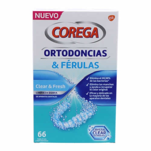 Corega ortodoncias & ferulas (66 tabletas limpiadoras)