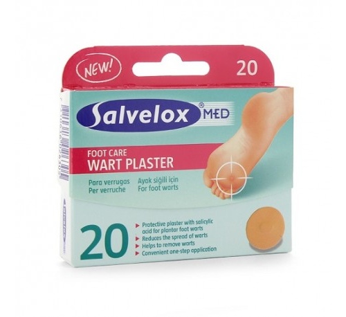 SALVELOX MED WART PLASTER VERRUGAS - APOSITO ADHESIVO CON SALICILICO (20 APOSITOS)