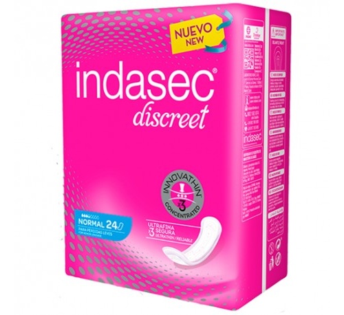 Compresa perdidas leves indasec discreet normal 24 unidades - indasec discreet