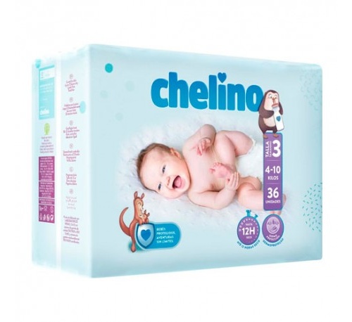 PAÑAL INFANTIL - CHELINO FASHION & LOVE (T- 3 (4 - 10 KG) 36 PAÑALES)