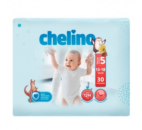 Pañal infantil - chelino fashion & love (t- 5 (13 - 18 kg) 30 pañales)