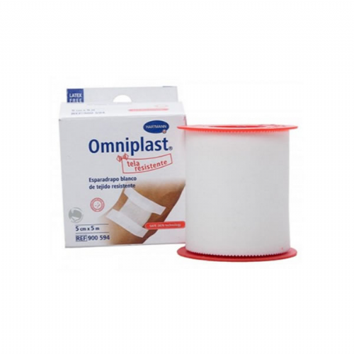 Esparadrapo hipoalergico - omniplast (tejido resistente blanco 5 m x 5 cm)