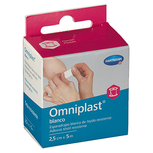 ESPARADRAPO HIPOALERGICO - OMNIPLAST (TEJIDO RESISTENTE BLANCO 5 M X 2,50 CM)