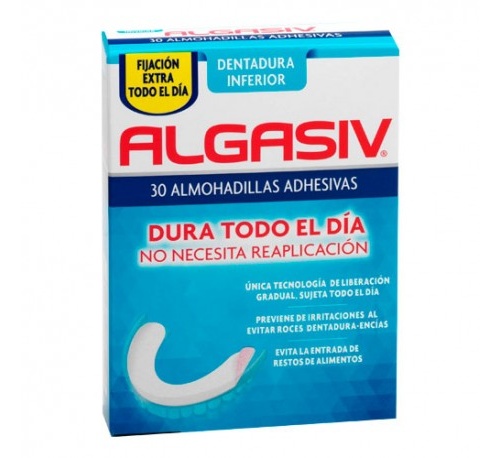 Algasiv almohadillas adhesivas protesis 30 unidades inferiores - almohadillas adhesivas protesis