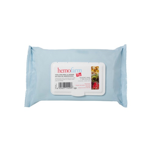Hemofarm plus toallitas (1 sobre 60 unidades cierrre tapa dura)