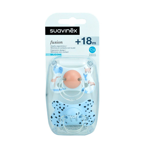 Suavinex Chupete Silicona T. Fisiologica Fusion +18m 2U.