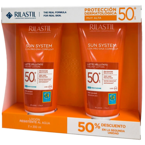 Rilastil sun system spf50+ locion velvet duplo 2 x 200 ml