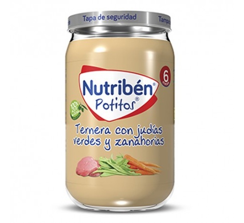 Nutriben ternera con judias verdes y zanahorias (1 potito 235 g)