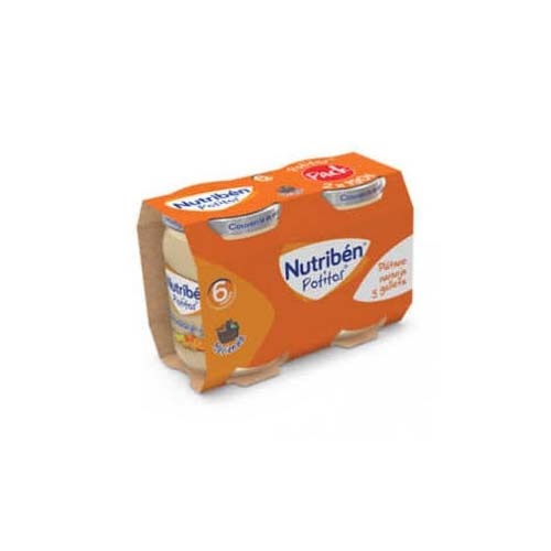 Nutriben potitos platano naranja y galleta (2 envases 190 g)