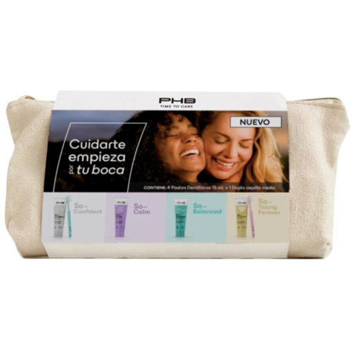 Phb time to care neceser 4 past 15 ml + 1 duplo cepillo medio