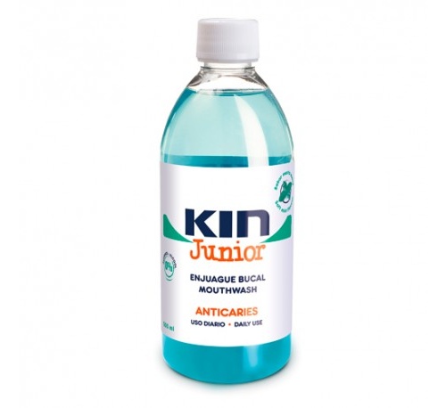 Kin junior enjuague bucal (1 frasco 500 ml sabor menta suave)