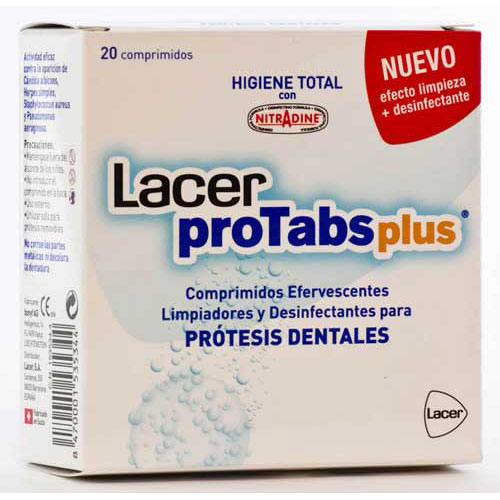 Lacer protabs plus comp - limpiador y desinfect aparato de ortodoncia (20 comprimidos)