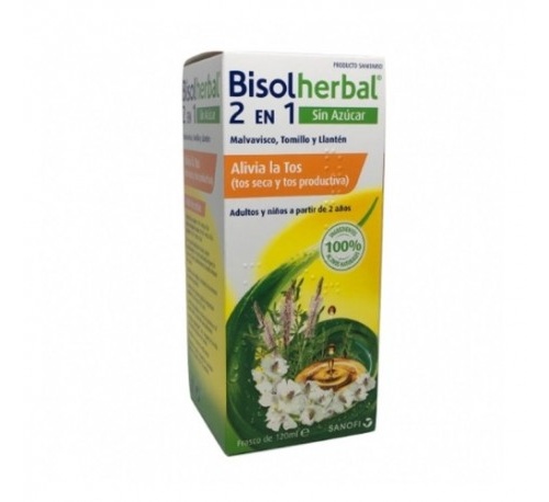 Bisolherbal 2 en 1 malvavisco, tomillo y llanten (120 ml) sin azucar