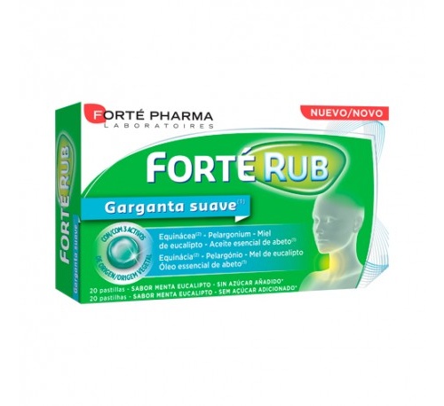 Forte rub garganta suave menta eucalipto 20 comprimidos