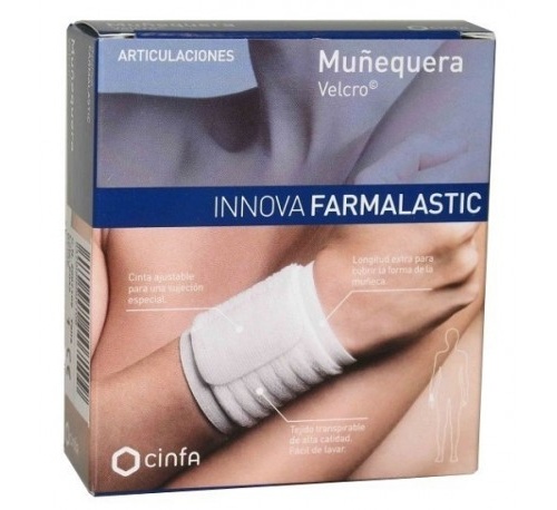 Muñequera universal farmalastic compression tech 1 unidad talla pequeña/mediana color beige - farmal