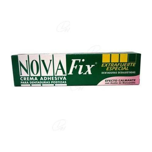 Novafix extra fuerte aceite de manzanilla - adhesivo protesis dental (50 g)