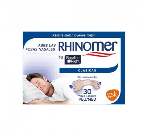 Rhinomer by breathe right - tira adh nasal (clasicas t- peq-med 30 u)