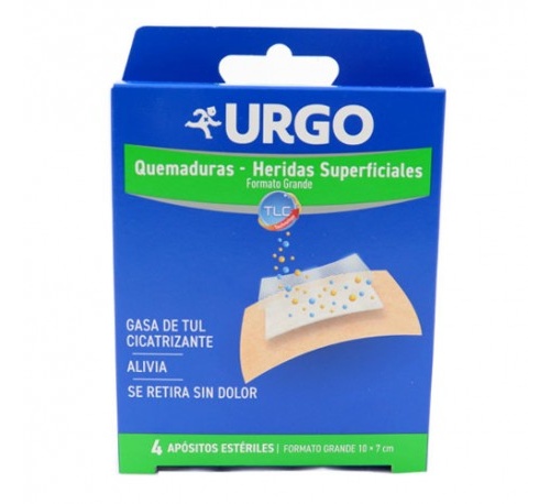 Urgo quemaduras heridas superficiales (7. 3 x 4. 5 cm 4 u grande)