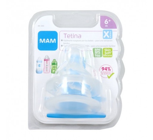 Tetina Silicona Mam Teat X Flujo Extra Rapido 6+M