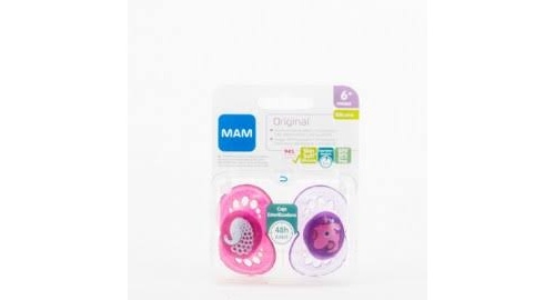 Chupete silicona - mam original (+ 6 m pack doble rosa)