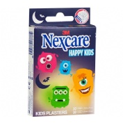 3m nexcare active happy kids - aposito adhesivo (monsters 10 u 25 mm x 72 mm + 10 u 19 mm x 72 mm)
