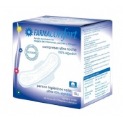 Compresas ultrafinas 100% algodon - farmaconfort (noche alas 10 u)
