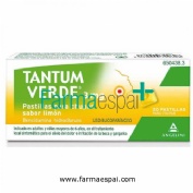 TANTUM VERDE 3 mg PASTILLAS PARA CHUPAR SABOR LIMON, 20 pastillas (PE/Papel/Al)