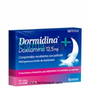 DORMIDINA DOXILAMINA 12,5 mg COMPRIMIDOS RECUBIERTOS CON PELICULA , 14 comprimidos