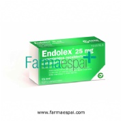 ENDOLEX 25 MG COMPRIMIDOS RECUBIERTOS CON PELICULA , 12 comprimidos (PA/Al/PVC/Al)