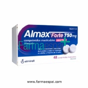 ALMAX FORTE 750 MG COMPRIMIDOS MASTICABLES SABOR FRESA, 48 comprimidos