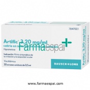 ARTIFIC 3,20 mg/ml COLIRIO EN SOLUCION EN ENVASE  UNIDOSIS , 30 envases unidosis de 0,5 ml