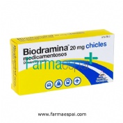 BIODRAMINA 20 mg CHICLES MEDICAMENTOSOS , 6 chicles